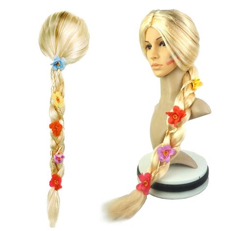 Princess Rapunzel Wig For Girls Long Straight Blonde Braid Cosplay