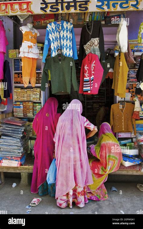 Indian clothes store, northern India, India Stock Photo - Alamy