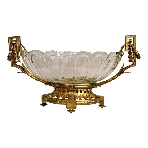 Antique Baccarat Crystal And Gold Bronze Centerpiece Epergne Circa