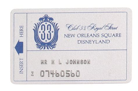 Club 33 Membership Card