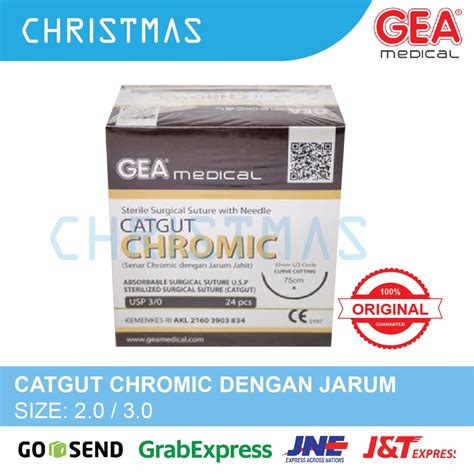 Jual Benang Operasi Bedah Catgut Chromic GEA Dengan Jarum Shopee