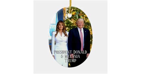 President Donald Trump And Melania Christmas Tree Ceramic Ornament Zazzle