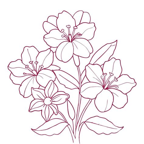 hand drawn simple flower outline  vector art  vecteezy