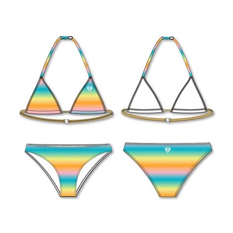 Freegun Maillot De Bain Fille Pi Ces Bikini Fille Avec Culotte Et Haut Triangle Vert Vert