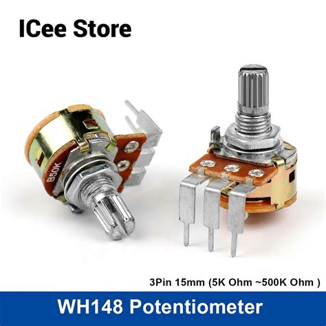 Pcs Wh Potentiometer Pin Mm Shaft B K B K B K B K B K With