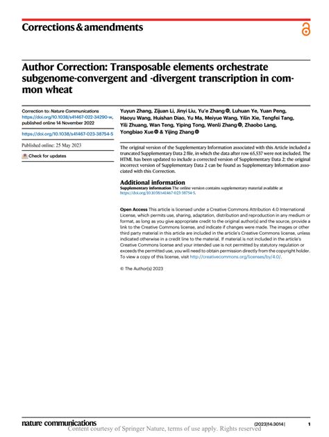 Pdf Author Correction Transposable Elements Orchestrate Subgenome