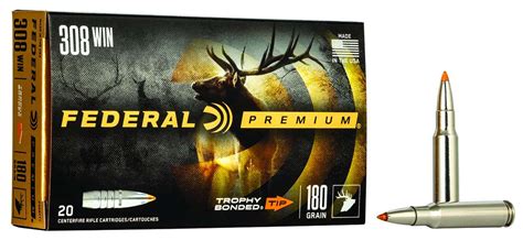 Federal P308TT1 Premium 308 Win 180 Gr Trophy Bonded Tip 20 Bx 10 Cs