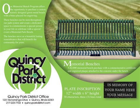 Memorial Bench | Quincy Park District