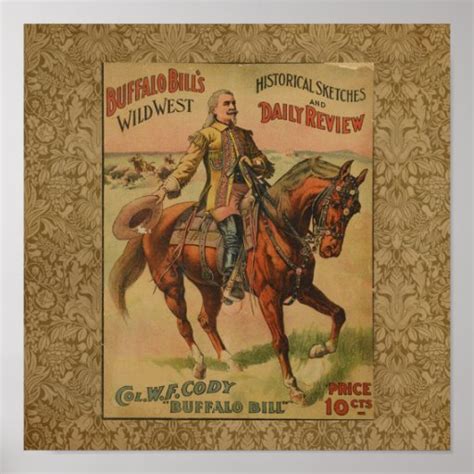 Vintage Western Buffalo Bill Wild West Show Poster | Zazzle