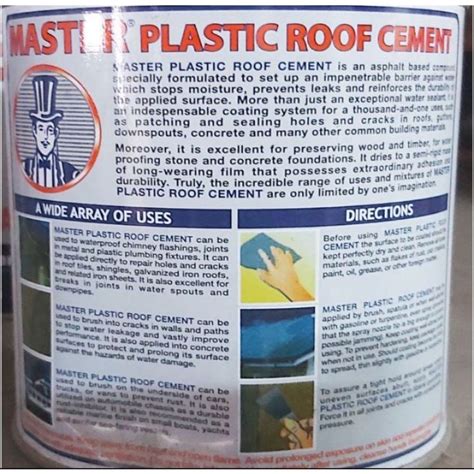 Master Plastic Roof Cement 1liter1gallon Asphalto♜ Lazada Ph