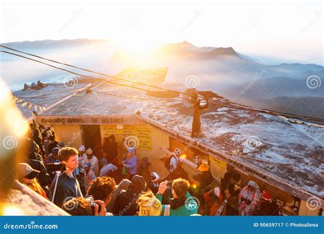 Sri Pada, Sri Lanka - 06 February, 2017: People Tourists Wait Meet Take ...