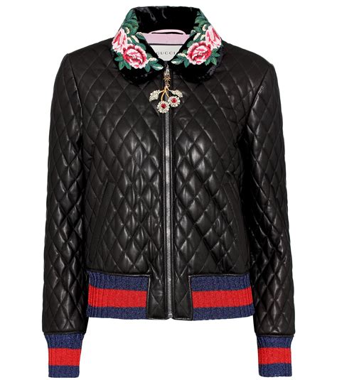 Gucci Quilted Leather Jacket In Black Lyst