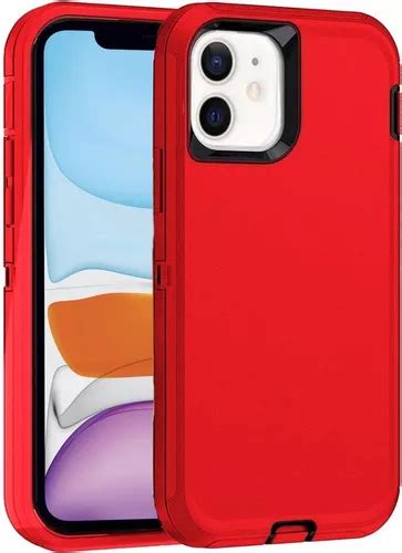 Funda Para iPhone Protección Militar Tres Piezas Antishock Color Rojo