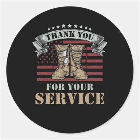 Thank You Veterans Classic Round Sticker | Zazzle