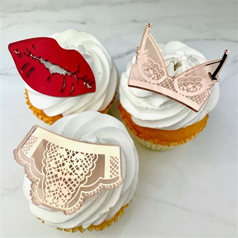 6 Lingerie Cupcake Topper Charm Bridal Showers Lingerie Etsy