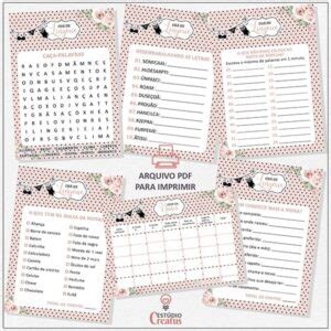 Kit Brincadeiras De Ch De Lingerie Preto E Rosa Nude Est Dio Creatus