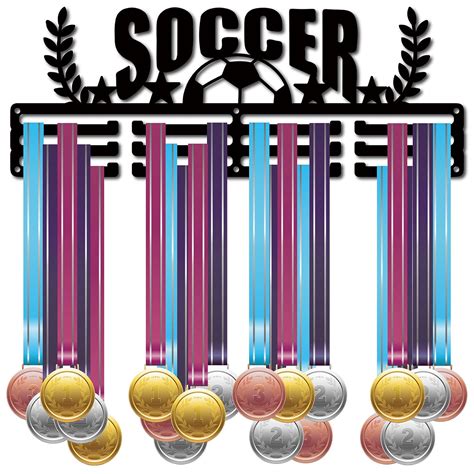 CREATCABIN Soccer Medal Hanger Display Medal Holder Sport Rack Award