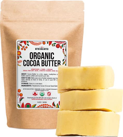 Better Shea Butter Organic Cocoa Butter Raw Unrefined Food Grade Usda Certified