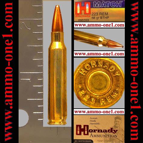 A004 223 Remington By Hornady H S New Match Grade 68 Gr Jhpbt One Cartridge Not A Box