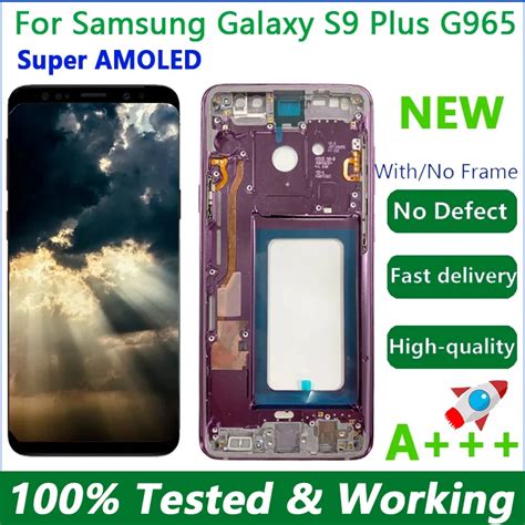 Amoled Lcd Touch Screen Substitui O Com Moldura Para Samsung Galaxy S9 Plus G9650 G965f 100