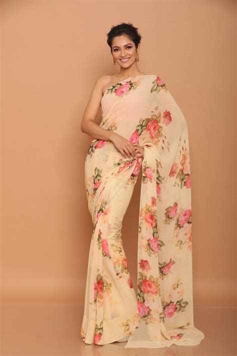 Printed Georgette Saree In Floral Print Dresses Indian Fashion