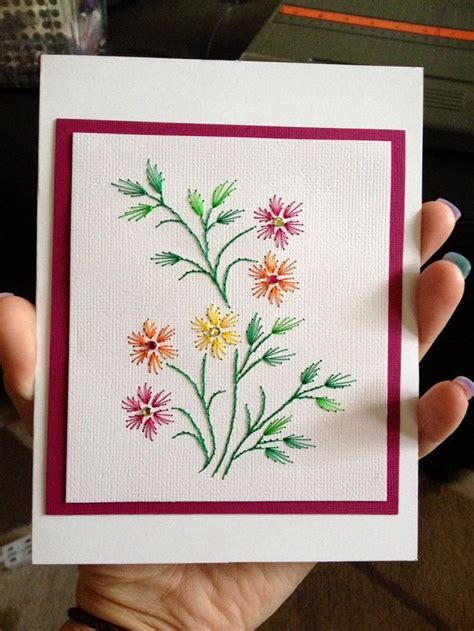 Paper Embroidery Embroidery Cards Card Art E