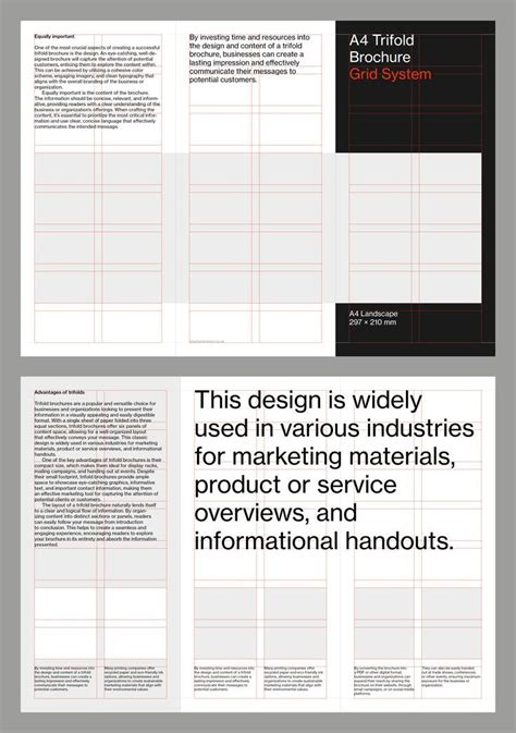 Trifold Grid System For Adobe InDesign A4 Grid System Editorial