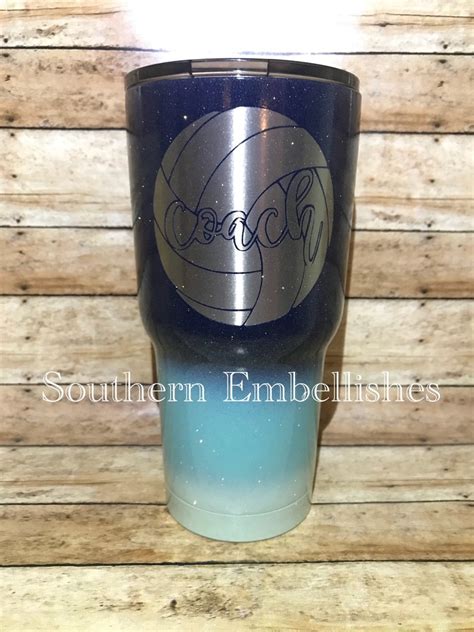 Volleyball Any Sport Coach Custom Powder Coated Tumbler Etsy