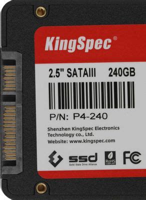 Характеристики SSD накопитель KINGSPEC P4-240 240ГБ, 2.5", SATA III ...