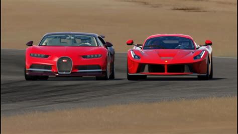 Bugatti Chiron Vs Ferrari Laferrari At Chuckwalla Valley Raceway Youtube