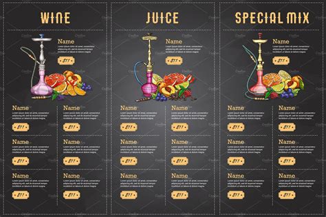 Vector color menu design | Illustrator Graphics ~ Creative Market