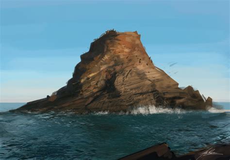 Ocean Rock Speedpainting by AlexRuizArt on DeviantArt