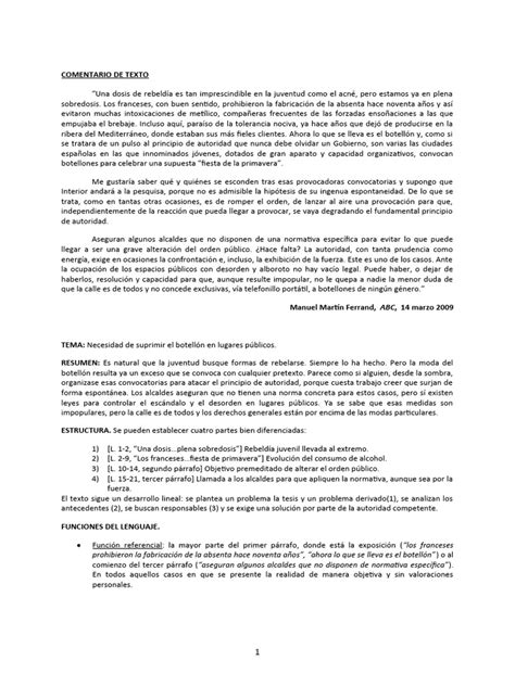 Comentario De Texto Resuelto Pdf