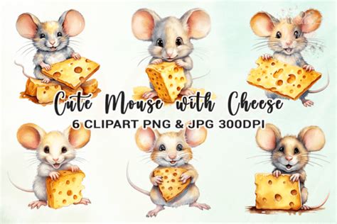 Mouse with Cheese Clipart Graphic by Venime · Creative Fabrica