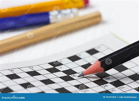 Crossword Puzzle Black Pencils Stock Photos Free And Royalty Free Stock