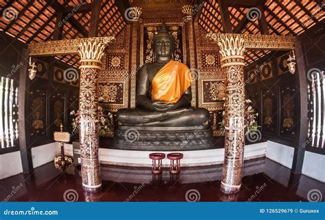 Buddha Statue At Buddhist Temple In Chiang Mai Northern Thailan Stock