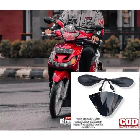 Jual Paket Variasi Kaca Spion X1 Plus Visor Variasi Bahan Anti Pecah