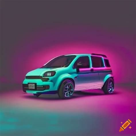 Miami Fiat Panda Synthwave With Palms Gta Vice City Game