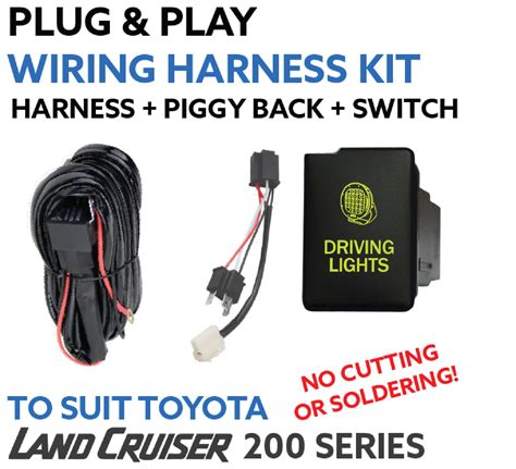 Toyota Landcruiser 200 Series 2008 2015 Plug And Play Driving Light Wiring Harness Kit