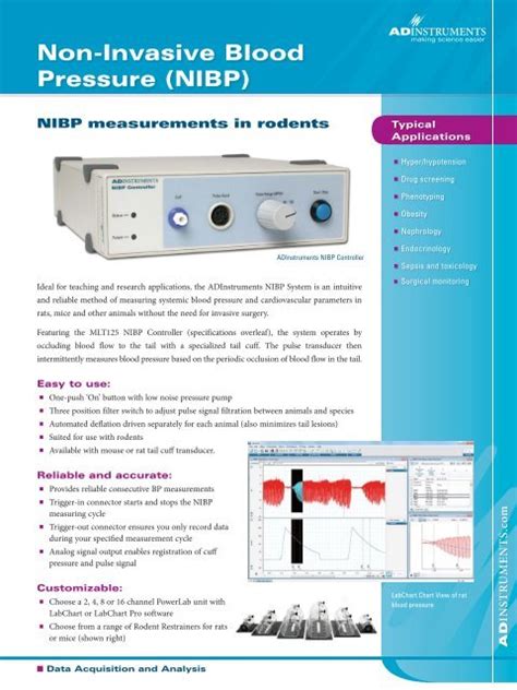 Non Invasive Blood Pressure NIBP ADInstruments