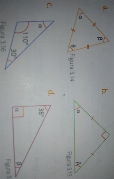 Calcula La Medida De Los Angulos Desconocidos En Cada Triangulo Para Images