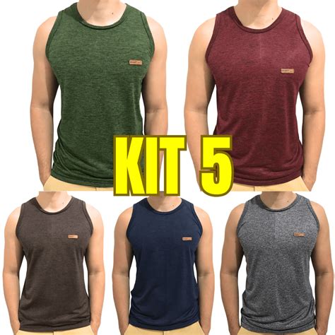 Kit Camisetas Regata Masculina Dry Fit Academia Moda Fitness Sem