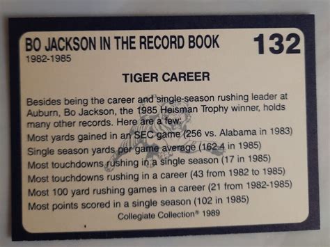 Bo Jackson Auburn Coke Collegiate Coll Ebay