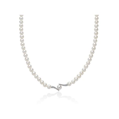 Collana Girocollo Di Perle E Diamanti Miluna PCL6278