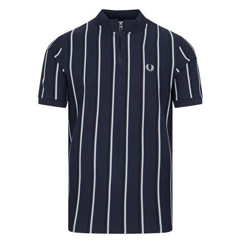 Shop Fred Perry Vertical Stripe Zip Polo Cothing Natterjacks