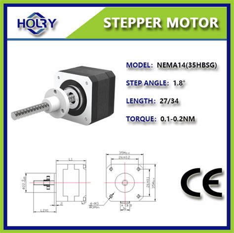 Non Captive NEMA 14 Stepper Motor Lead Linear Actuators Lead Screw