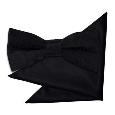 Men S Plain Black Red Satin Bow Tie