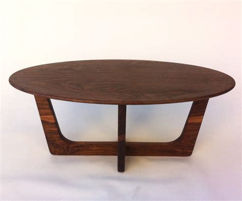 Mid Century Modern Oval Coffee Table 20×40 Adrian Pearsall inspired Solid Walnut Cocktail Table ...