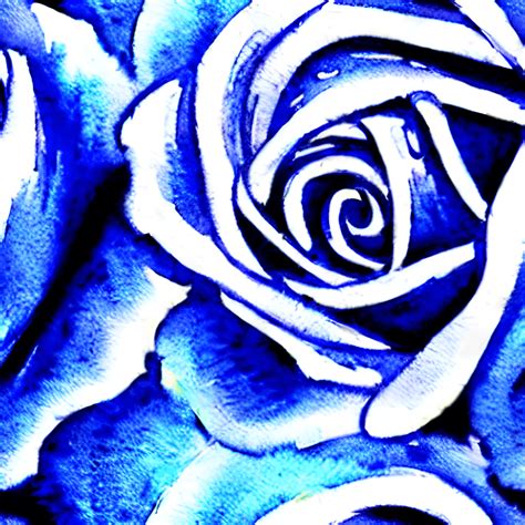 Watercolor Blue Rose Pattern · Creative Fabrica