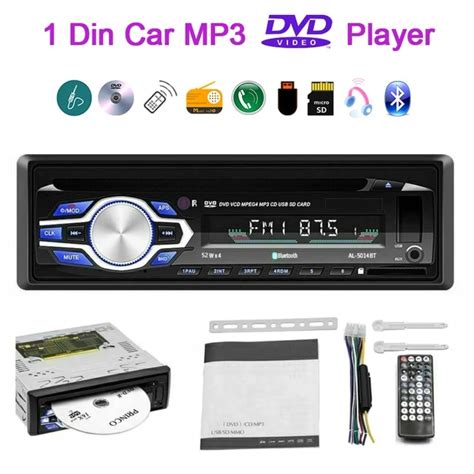 Podofo 8169A Universal 1 Din Bluetooth Car Stereo MP3 Player 1din